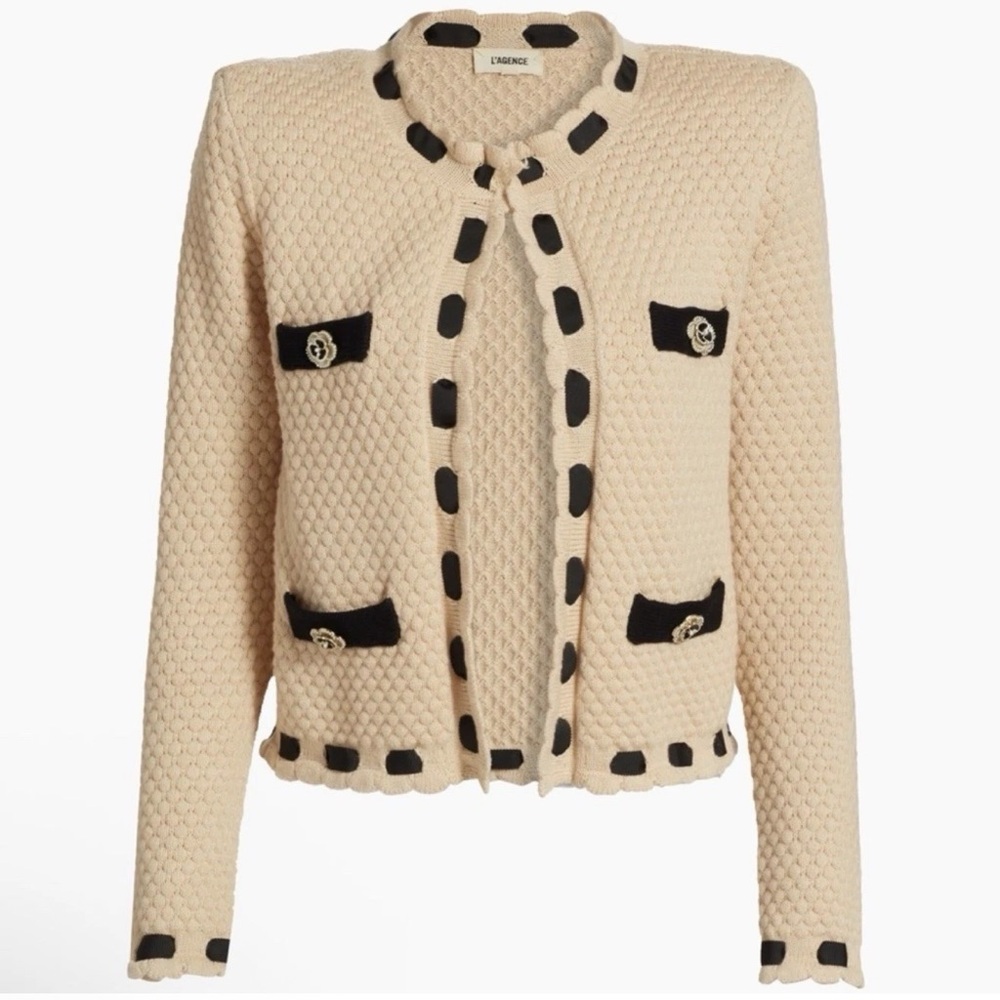 L'Agence Astor Beige Cardigan